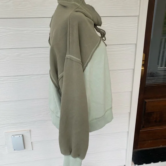 FREE PEOPLE Movement Color Block Homestretch Drawstring Neckline Long Sleeve XS - Picture 5 of 6